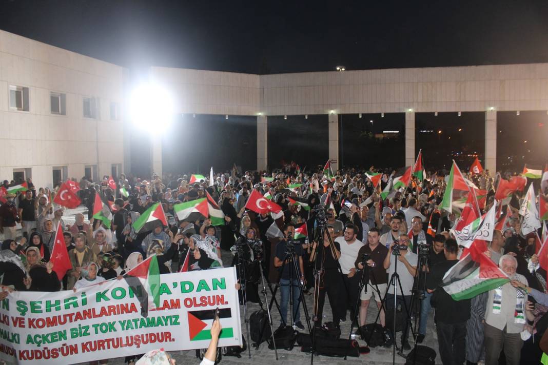 Konya'da Filistin'e destek mitingi! Kara Konvoyu coşkuyla karşılandı 2